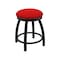 Holland Bar Stool Co 18" Swivel Vanity Stool, Black Wrinkle, Canter Red Seat 80218BW011 - alternate 1